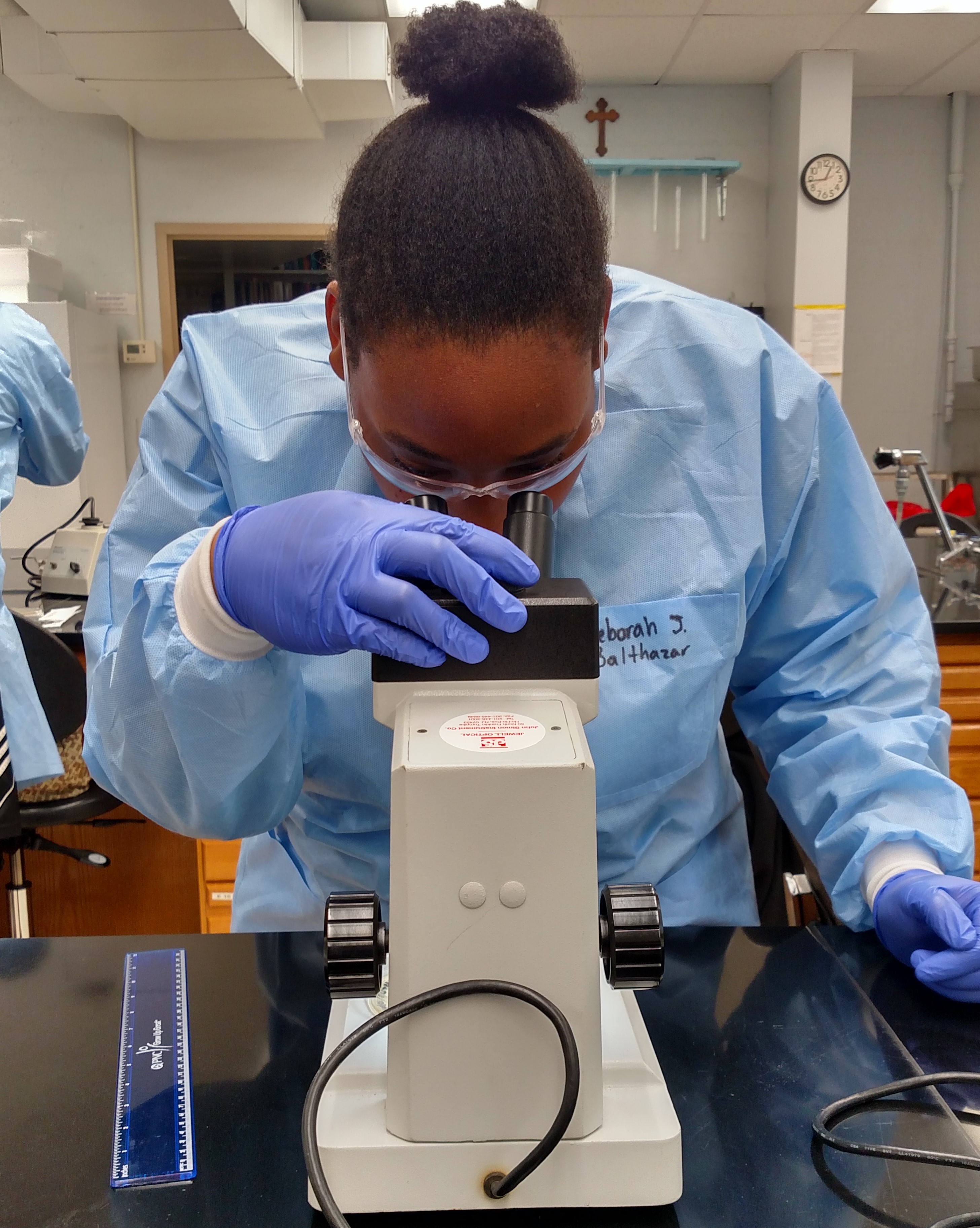 Deborah Balthazar in the lab